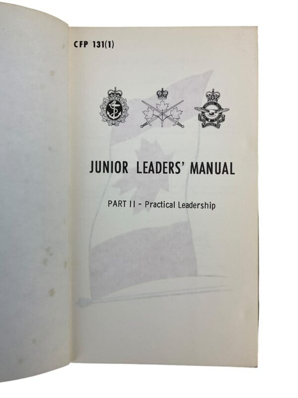 Canadian Forces Junior Leaders Manual Part 2 Practical Leadership Used Softcover Reference Book