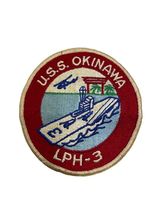 US USN USS Okinawa LPH-3 Ships Patch Vintage