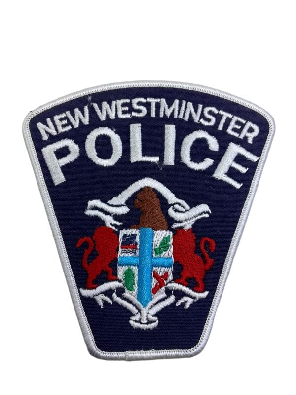 Canadian British Columbia New Westminster White Border Police Patch