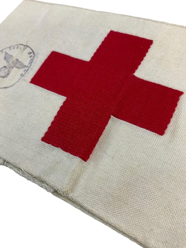 WW2 German Red Cross DRK Woven Rayon Armband - Stamped - Image 3