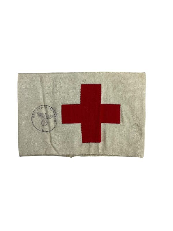 WW2 German Red Cross DRK Woven Rayon Armband - Stamped