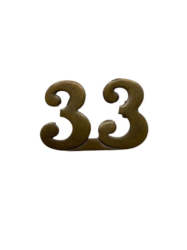 Canadian Militia 33rd Huron Shoulder Numbers Insignia Single