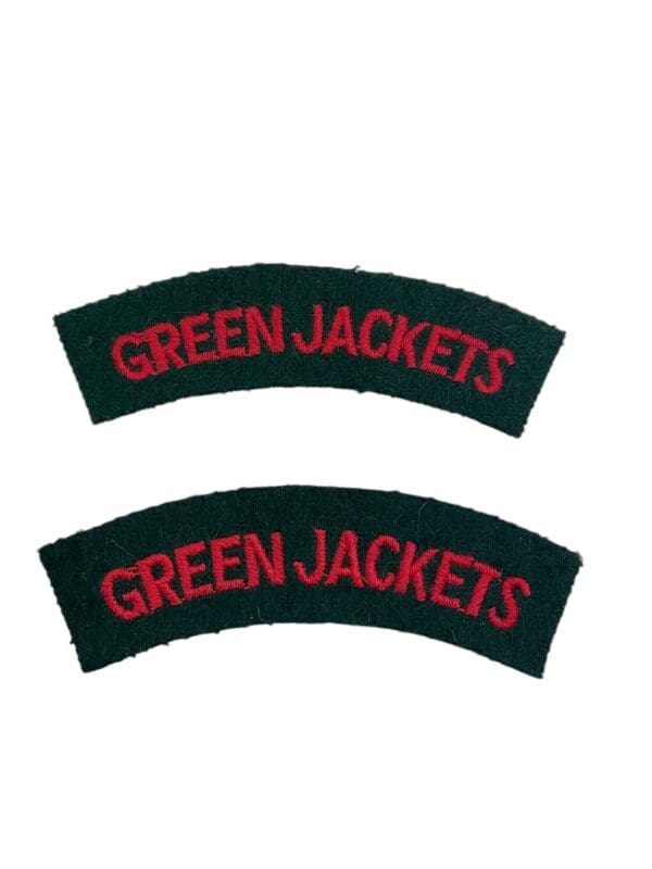 British Army Green Jackets Shoulder Titles Insignia Pair