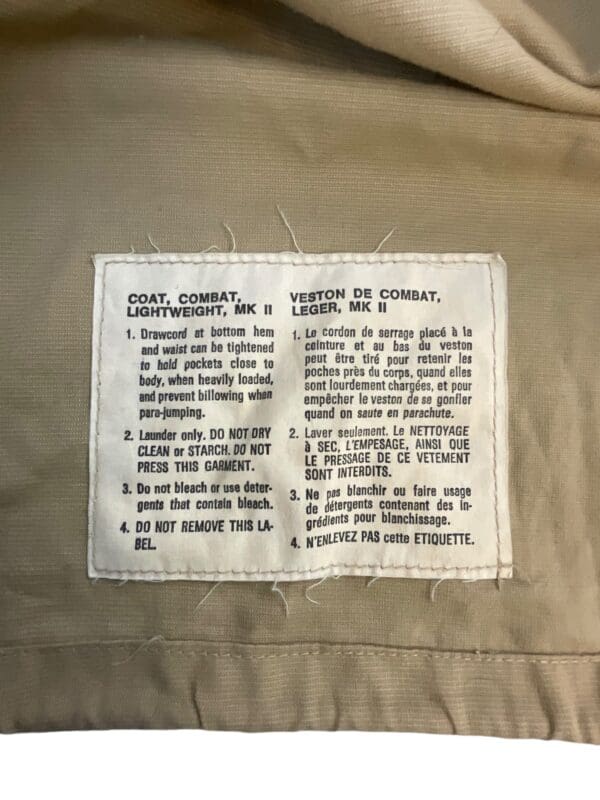 Canadian Forces Tan Combat Shirt Somalia Size 7042 - Image 7