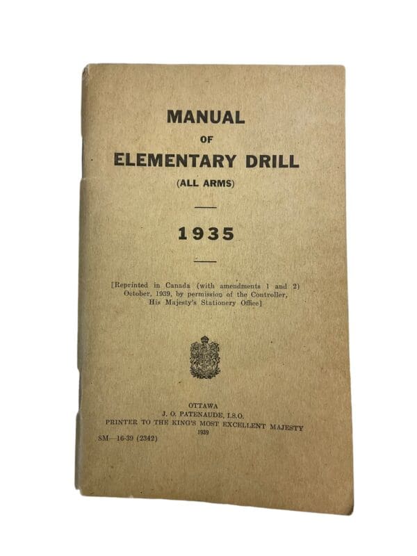 WW2 Canadian Manual of Elementary Drill All Arms 1935 Used Softcover Reference Book