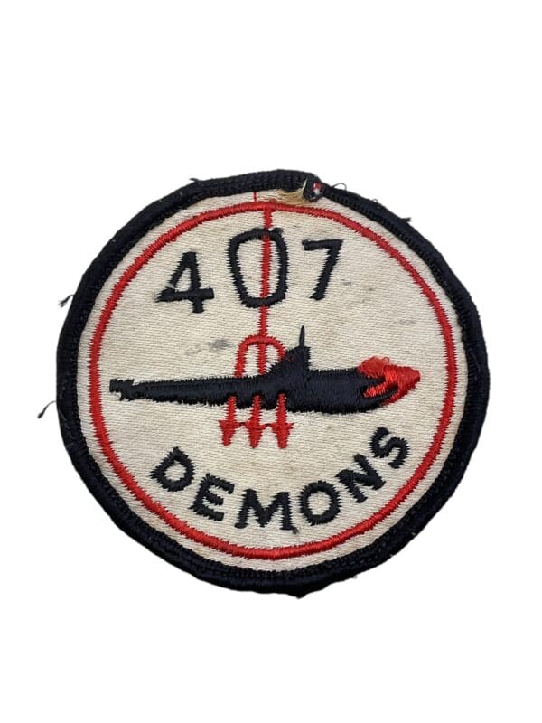 Canadian Forces RCAF 407 Squadron Demons Heraldic Colour Crest Patch Vintage