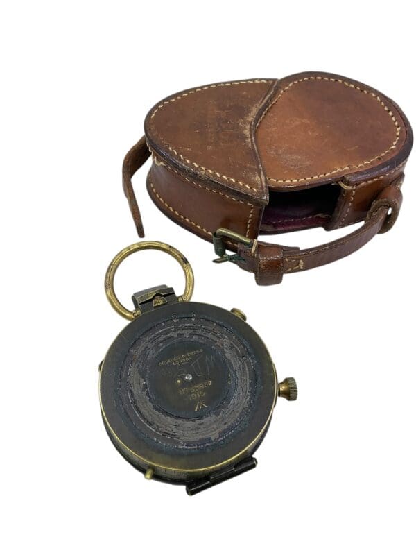 WW1 British BEF Officers Compass in Case 1915 and 1916 Dated Broad Arrowed - Image 2