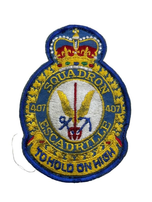 Canadian Forces RCAF 407 Squadron Heraldic Colour Crest Patch Vintage