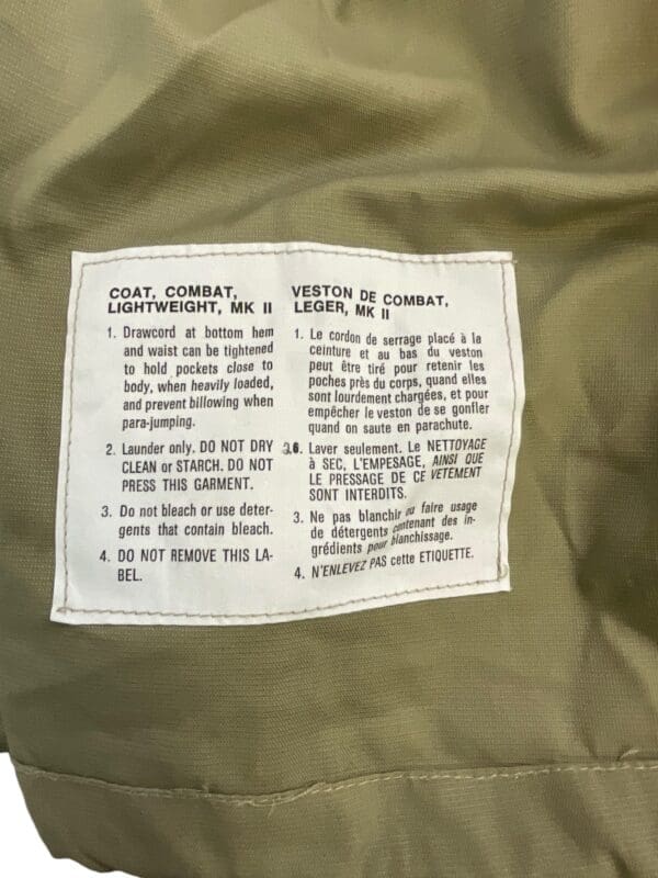 Canadian Forces Tan Combat Shirt Somalia Size 7038 - Image 7