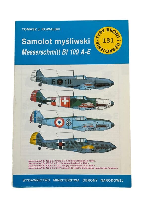 WW2 Messerschmitt Bf 109 A-E POLISH TEXT Reference Book