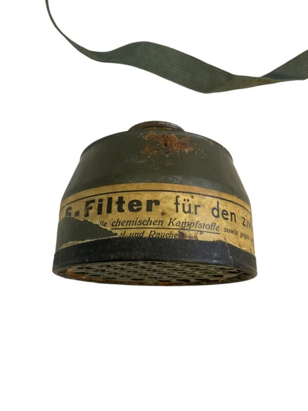 WW2 German Early GM30 Gas Mask With Filter - LuftSchutz Marked - Image 12