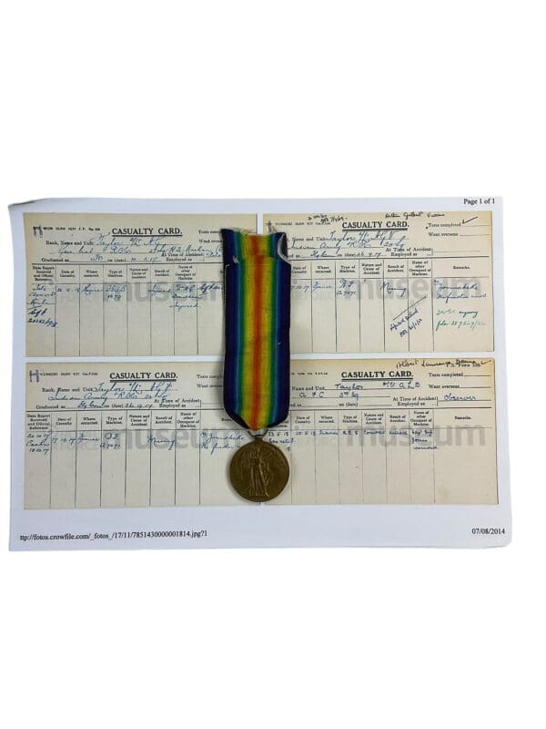 WW1 British RFC Ace Victory Medal Capt AGV Taylor KIA - Image 7