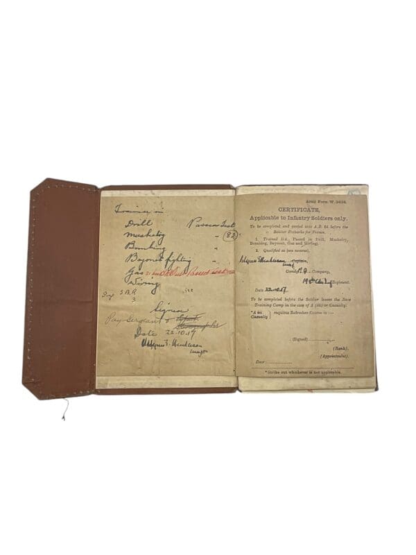 WW1 Canadian CEF 198th Battalion Active Service Pay Book Named - Image 3