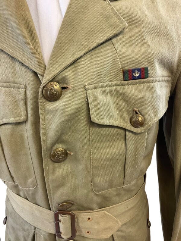 WW2 Canadian Army Corporal Tropical Summer 4 Pocket Tunic Jacket - Image 6