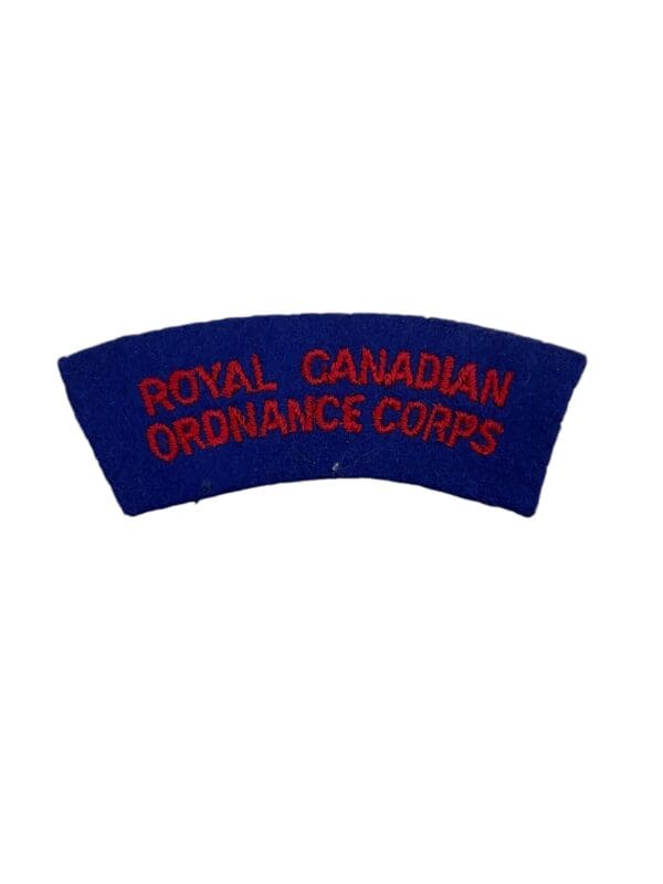 WW2 Royal Canadian Ordnance Corps RCOC Starch Back Shoulder Title Insignia Single