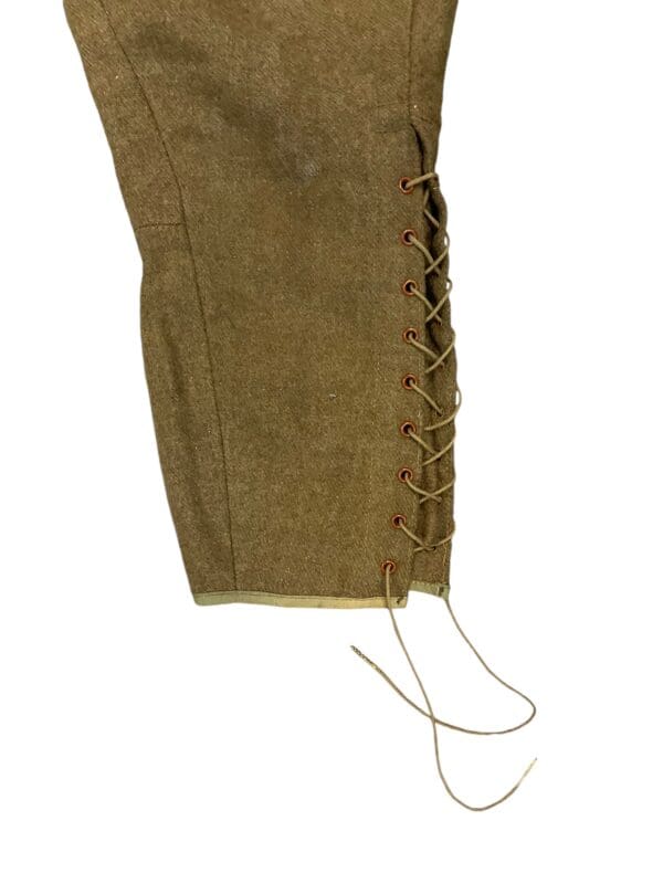 WW1 Canadian CEF Khaki Wool Riding Breeches Size 36 Waist - Image 3