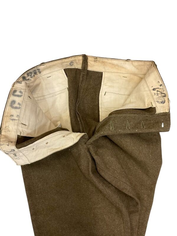 WW2 Belgian Belgium Khaki Straight Leg Trousers Pants - Image 3