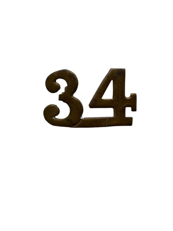 Canadian Militia 34th Ontario Shoulder Numbers Insignia Single