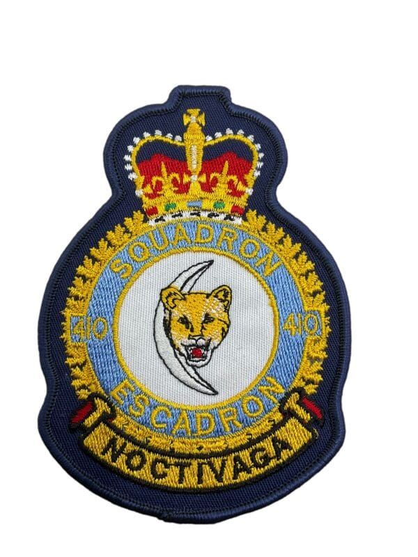 Canadian RCAF 410 Squadron Heraldic Crest Patch Vintage