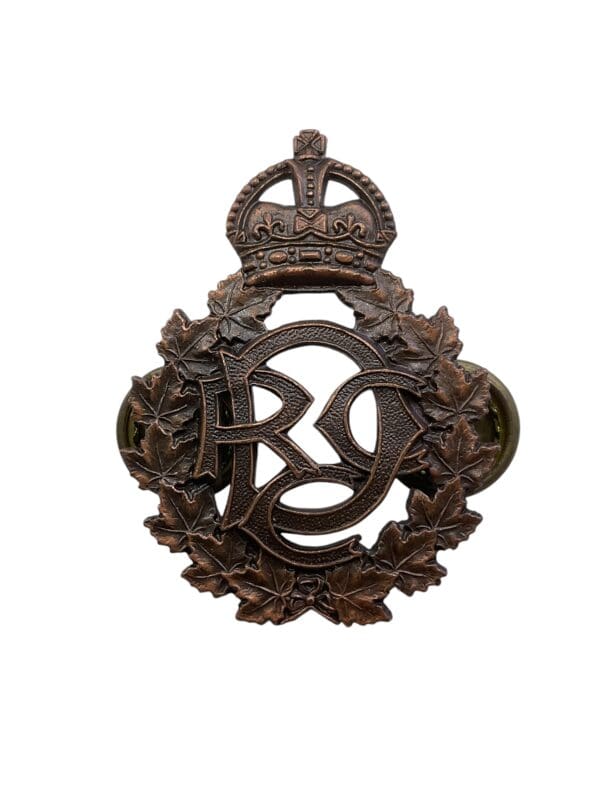 WW2 Royal Canadian Army Dental Corps Officers Bronze Screw Back Cap Badge