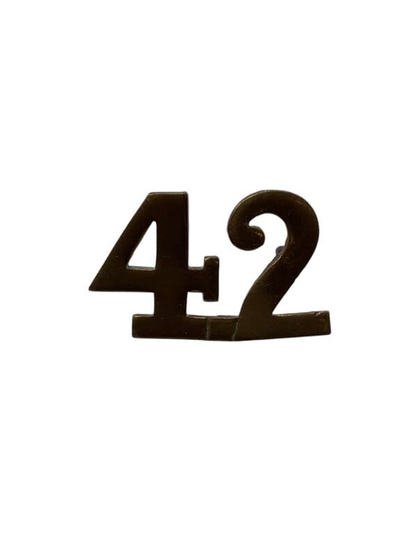 Canadian Militia 42nd Brockville Shoulder Numbers Insignia Single