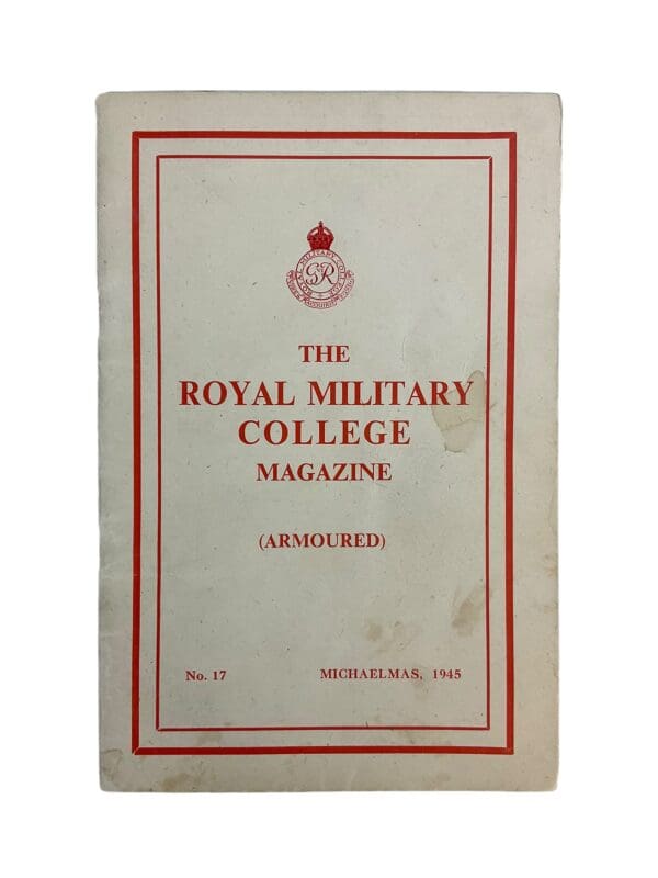 WW2 British Royal Military College Magazine Armoured 1945 Reference Book