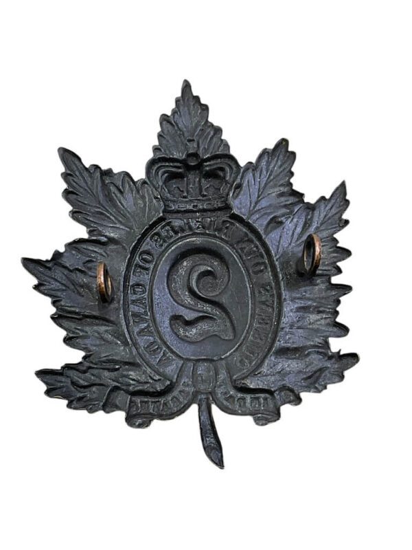 Canadian Army Queens Own Rifles Shako Helmet Plate - Image 2