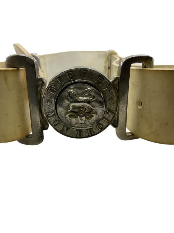 British Army Dress White Plastic Belt and Buckle - Image 2