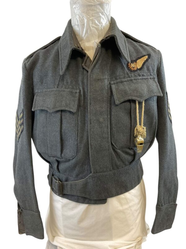 WW2 British RAF Flight Sergeant Air Gunner Battle Dress Jacket with AM Whistle