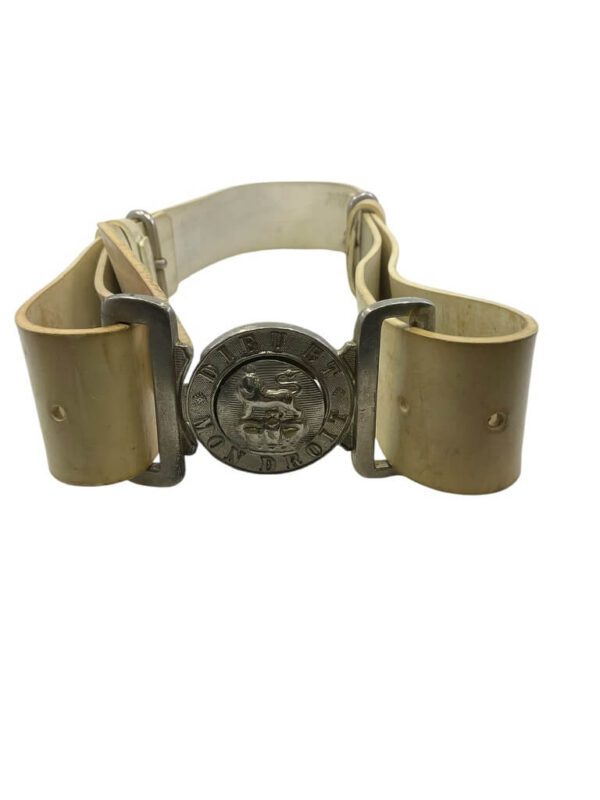 British Army Dress White Plastic Belt and Buckle