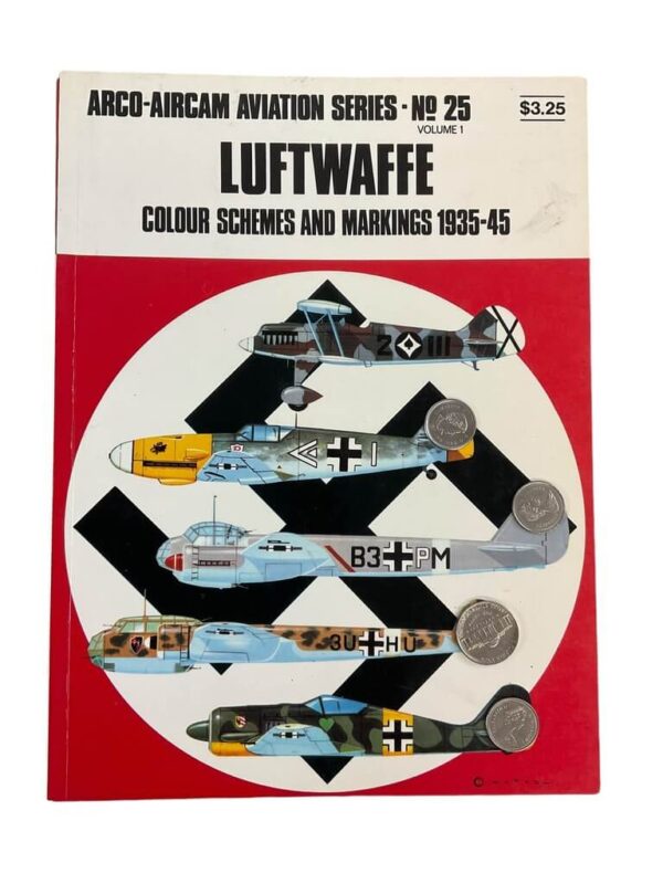 WW2 German Luftwaffe Colour Schemes ad Markings Arco Aircam No 25 Vol 1 Used Softcover Reference Book