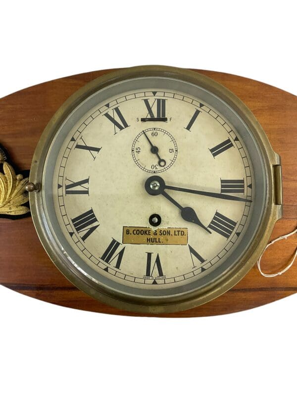 WW2 British Royal Navy RN Ships Clock Working - Image 2