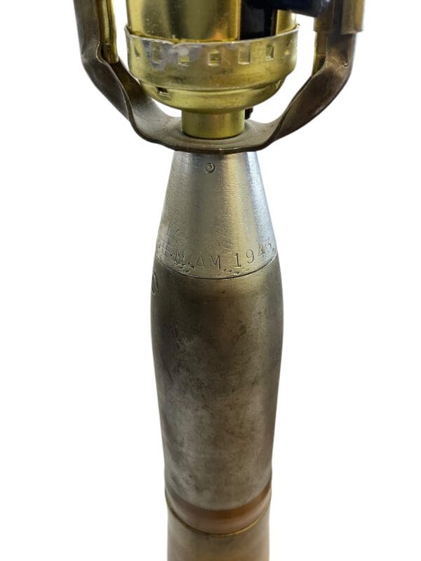 WW2 Canadian Army 2 Pounder Trench Art Lamp Working - Image 8