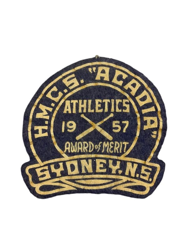 Canadian Navy Sea Cadets HMCS Acadia Athletics 1957 Printed Crest Vintage