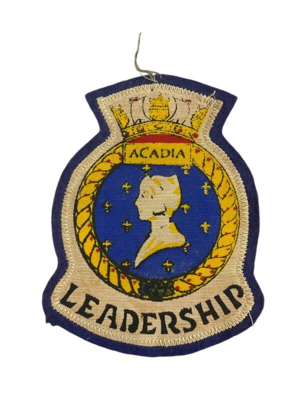 Canadian Navy Sea Cadets HMCS Acadia Leadership Printed Ships Crest Vintage