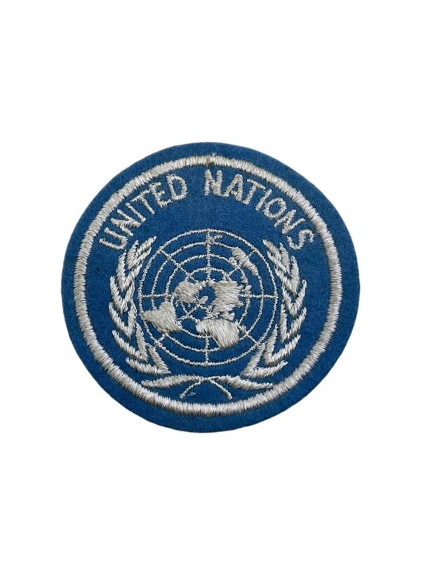 UN United Nations Blue Unilingual Shoulder Patch on Melton Vintage