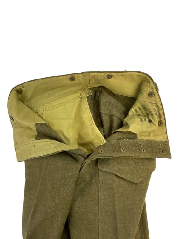 Canadian Army Korean War Battle Dress Trousers Pants Dated 1951 Size 8 - Image 3