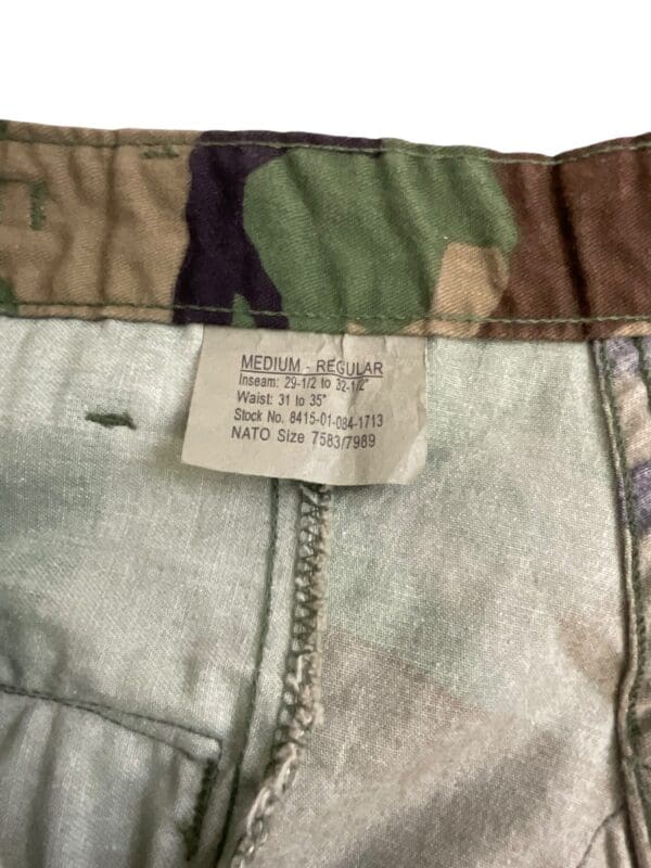 US Army Woodland BDU Trousers Pants Size Medium Regular - Image 3