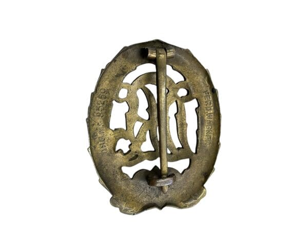 WW2 German DRL Sports Badge In Bronze Maker Marked Ferd Wagner - Image 3