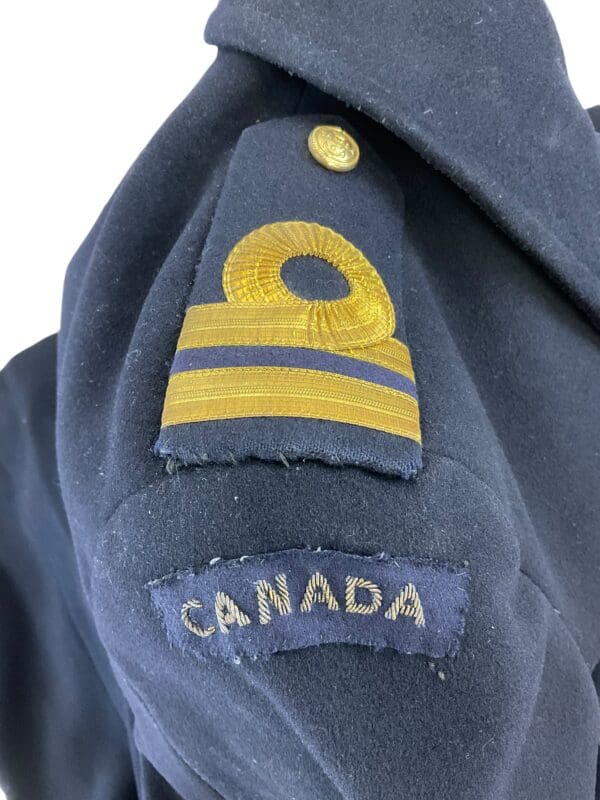 WW2 Canadian Navy RCN Officers Great Coat Jacket Named - Image 5