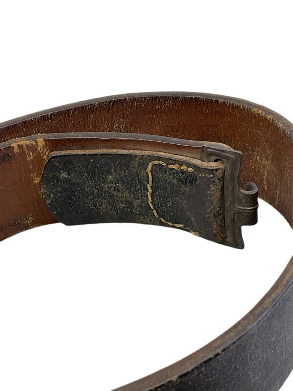 WW2 German Army Heer Steel Buckle With Late War Leather M44 Belt Size 95- Named - Image 3