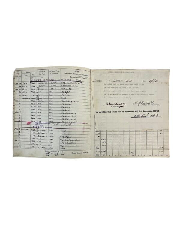 WW2 Canadian RCAF Hurricane POW Log Book Grouping 33 Squadron - Image 7