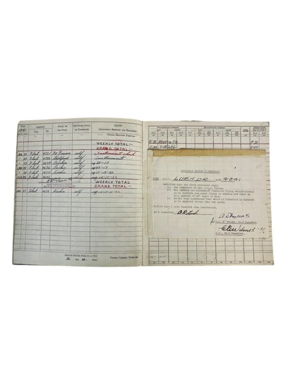 WW2 Canadian RCAF Hurricane POW Log Book Grouping 33 Squadron - Image 3