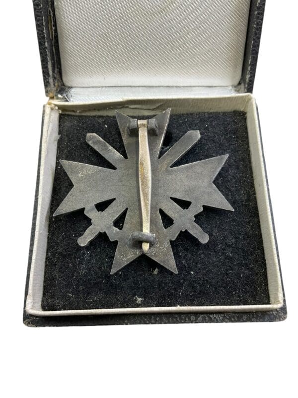 WW2 German War Merit Cross In silver With Swords In Case - Marked 62 - Image 3