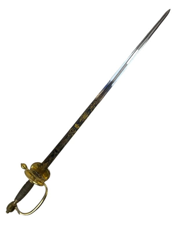 British 1796 Pattern Infantry Officers Sword with Blue and Gilt Blade