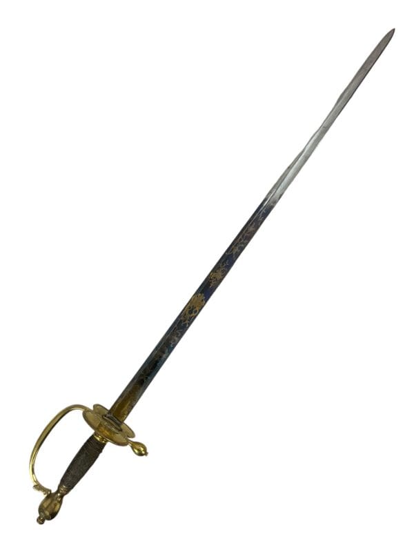 British 1796 Pattern Infantry Officers Sword with Blue and Gilt Blade - Image 2