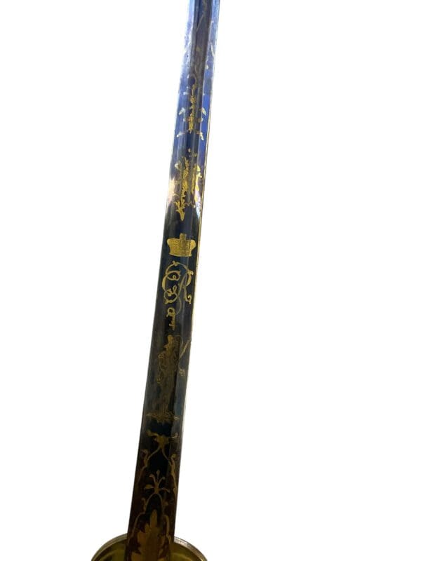 British 1796 Pattern Infantry Officers Sword with Blue and Gilt Blade - Image 11