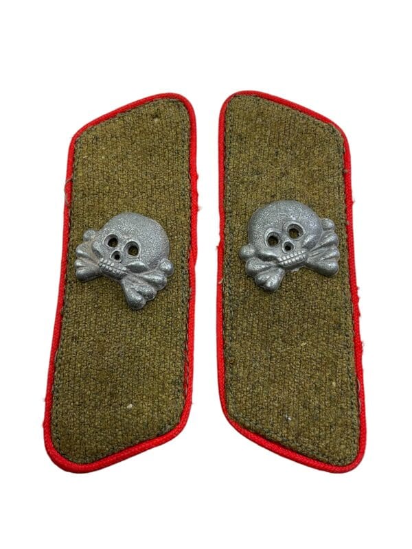 WW2 German Army Heer Assault Gun Stug Wrap Collar Tabs - Panzer Skulls