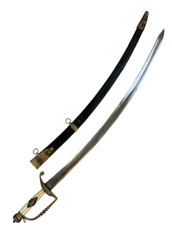 British 5 Ball Spadroon Infantry Officers Sword with Scabbard Prince of Wales