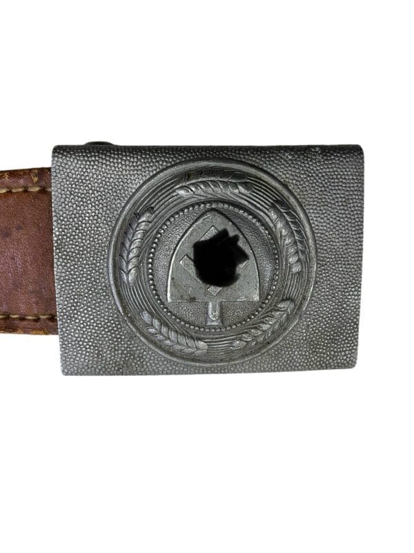 WW2 German Labour Service RAD Aluminum Belt Buckle With Tab Dated 1938 - Maker Noelle & Hueck - Image 5